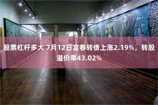 股票杠杆多大 7月12日富春转债上涨2.19%，转股溢价率43.02%